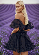 Good Time Only Black Tight Hoco Dresses Off the Shoulder Flattering Party Wear - Black - PromDressClub